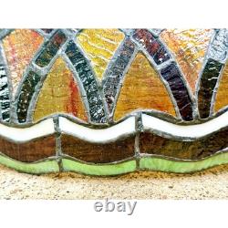 VTG Stained Glass Tiffany Style Shade Only Chandelier Lamp Light Art Deco 22