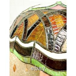 VTG Stained Glass Tiffany Style Shade Only Chandelier Lamp Light Art Deco 22