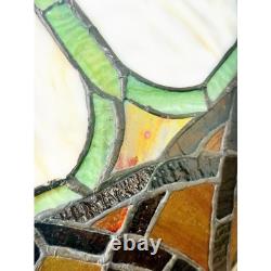 VTG Stained Glass Tiffany Style Shade Only Chandelier Lamp Light Art Deco 22