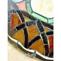 VTG Stained Glass Tiffany Style Shade Only Chandelier Lamp Light Art Deco 22