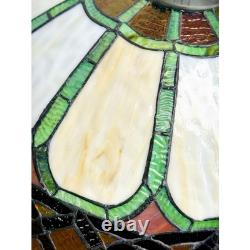 VTG Stained Glass Tiffany Style Shade Only Chandelier Lamp Light Art Deco 22
