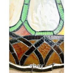 VTG Stained Glass Tiffany Style Shade Only Chandelier Lamp Light Art Deco 22