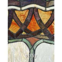 VTG Stained Glass Tiffany Style Shade Only Chandelier Lamp Light Art Deco 22