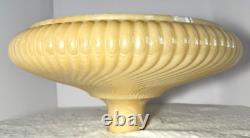 VTG TORCHIERE Glass LAMP SHADE Swirl Rib 16 1/2 Dia x 2 3/4 Fitter Art Deco
