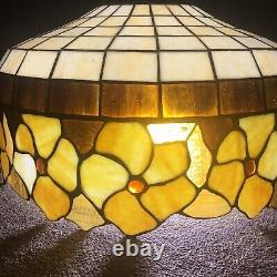 VTG Tiffany Style Colorful Stained Glass Shade for Hanging Light Chandelier 20