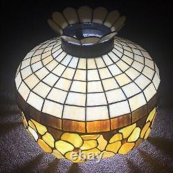 VTG Tiffany Style Colorful Stained Glass Shade for Hanging Light Chandelier 20