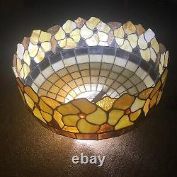 VTG Tiffany Style Colorful Stained Glass Shade for Hanging Light Chandelier 20