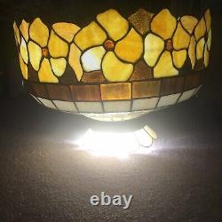 VTG Tiffany Style Colorful Stained Glass Shade for Hanging Light Chandelier 20