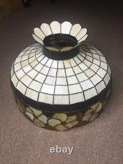 VTG Tiffany Style Colorful Stained Glass Shade for Hanging Light Chandelier 20