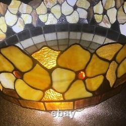 VTG Tiffany Style Colorful Stained Glass Shade for Hanging Light Chandelier 20