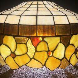 VTG Tiffany Style Colorful Stained Glass Shade for Hanging Light Chandelier 20