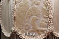 VTG Victorian French Style Lamp Shade Art Nouveau Beaded Fringe embroidered 8