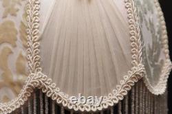 VTG Victorian French Style Lamp Shade Art Nouveau Beaded Fringe embroidered 8