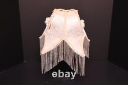 VTG Victorian French Style Lamp Shade Art Nouveau W Fringe embroidered W Heart