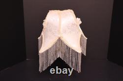 VTG Victorian French Style Lamp Shade Art Nouveau W Fringe embroidered W Heart