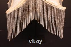 VTG Victorian French Style Lamp Shade Art Nouveau W Fringe embroidered W Heart