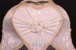 VTG Victorian French Style Lamp Shade Art Nouveau W Fringe embroidered W Heart