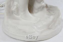 Van Briggle Pottery Rebecca at the Well White Table Lamps Pair Vintage Shades