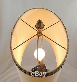 Venetian Winged Lion Of St Mark Chapman Lamp & Shade Oval Cream Resin Vintage #1