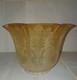 Victorian Antique Oil Lamp Shade Crimped & Etched Citrine Yellow Oil Lamp Shade
