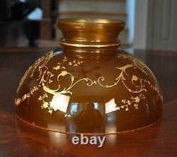 Victorian Christallerie de Pantin Gold Enameled Student Lamp Shade 10 Oil Lamp