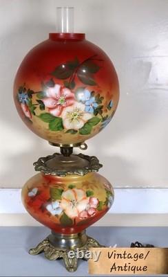 Victorian Era Gone With The Wind Parlor Lamp Electrified Stunning