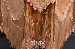 Victorian French Style Lamp Shade Art Nouveau W Fringe embroidered Vintage