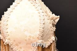 Victorian French Style Lamp Shade Art Nouveau W Fringe embroidered Vintage