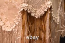 Victorian French Style Lamp Shade Art Nouveau W Fringe embroidered Vintage