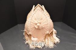 Victorian French Style Lamp Shade Art Nouveau W Fringe embroidered Vintage