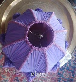 Victorian Purple Fringe Lamp Shade, Inside Lining Show Wear, Needs To Be Redone