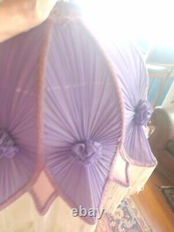 Victorian Purple Fringe Lamp Shade, Inside Lining Show Wear, Needs To Be Redone