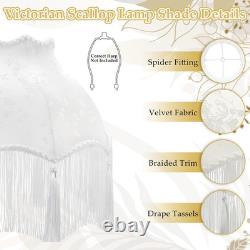 Victorian Scallop Lamp Shade Vintage Large 7.5 Top X 15.8 Bottom X 15 High