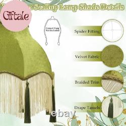 Victorian Scallop Lamp Shade Vintage Large 7.5 Top X 15.8 Bottom X 15 High Re