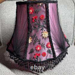 Victorian Style Lamp Shade Beaded Fringe Hand Sewn Brothel Gothic Bohemian 12
