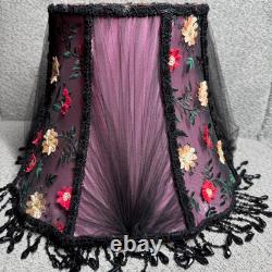 Victorian Style Lamp Shade Beaded Fringe Hand Sewn Brothel Gothic Bohemian 12