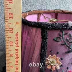 Victorian Style Lamp Shade Beaded Fringe Hand Sewn Brothel Gothic Bohemian 12
