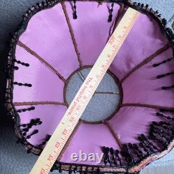 Victorian Style Lamp Shade Beaded Fringe Hand Sewn Brothel Gothic Bohemian 12