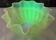 Victorian Vaseline Swirl Uranium Glass Crimped Kerosene Oil Gas Lamp Shade 4 Fi