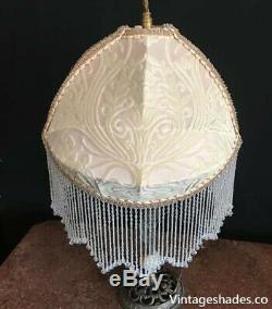 Victorian Vintage Blush Table Lampshade, Art Nouveau Silk Lamp Shade