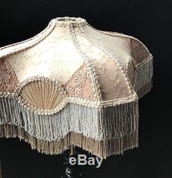 Victorian Vintage Lampshade Antique In Appearance Neutral Fabric Lamp Shade