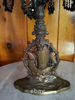 Victorian or Gothic Vintage Lamp w Amazing New Handmade Beaded Shade