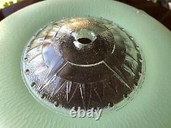 VinTaGe Green Mid-Century AtoMiC Hanging Art Glass Starburst/Optic Ceiling Shade