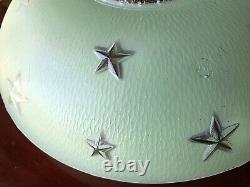 VinTaGe Green Mid-Century AtoMiC Hanging Art Glass Starburst/Optic Ceiling Shade