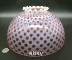 Vintage 10 Cranberry Opalescent Glass Windows Coindot Oil Kerosene Lamp Shade