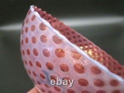 Vintage 10 Cranberry Opalescent Glass Windows Coindot Oil Kerosene Lamp Shade