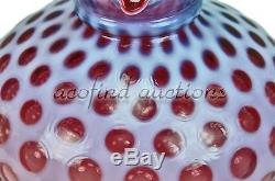 Vintage 10 FENTON Art Glass Cranberry Opalescent Coin Dot Lamp Shade