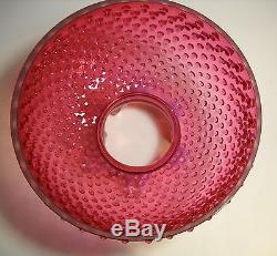 Vintage 10 Fenton Cranberry Opalesent Hobnail Lamp Shade, Shade Only