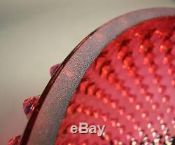 Vintage 10 Fenton Cranberry Opalesent Hobnail Lamp Shade, Shade Only