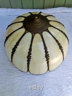 Vintage 12 Panel Caramel Slag Glass Lamp Shade Excellent Condition Free Shipping